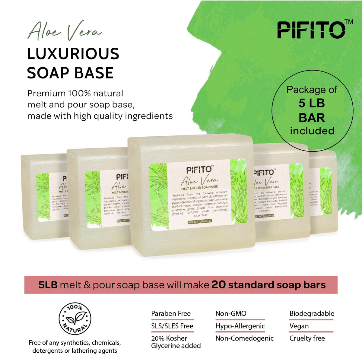 Aloe soap base - 17.6 oz