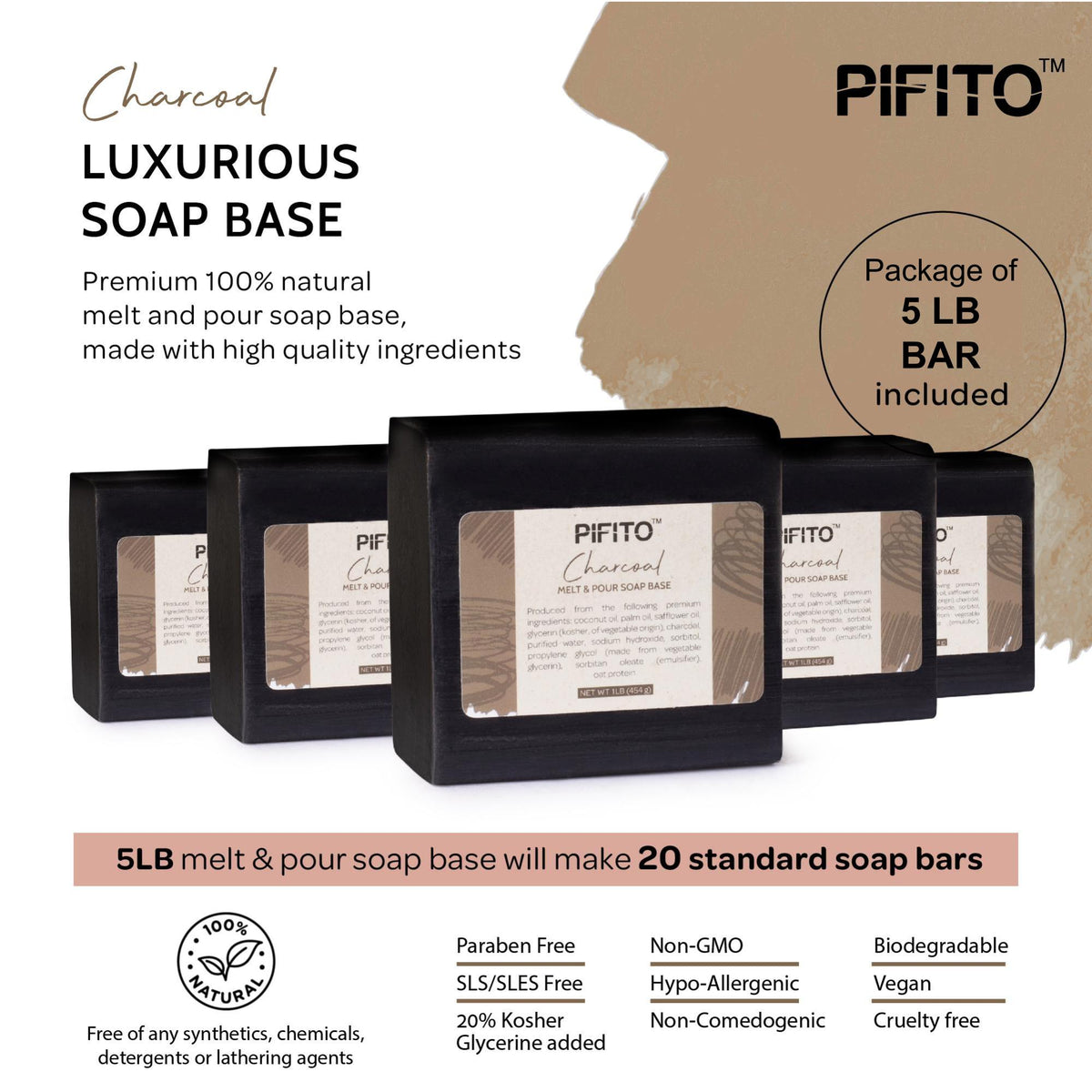 Pifito DIY Soap Making Kit │ 3 lbs Melt and Pour Soap Base (Goats Milk