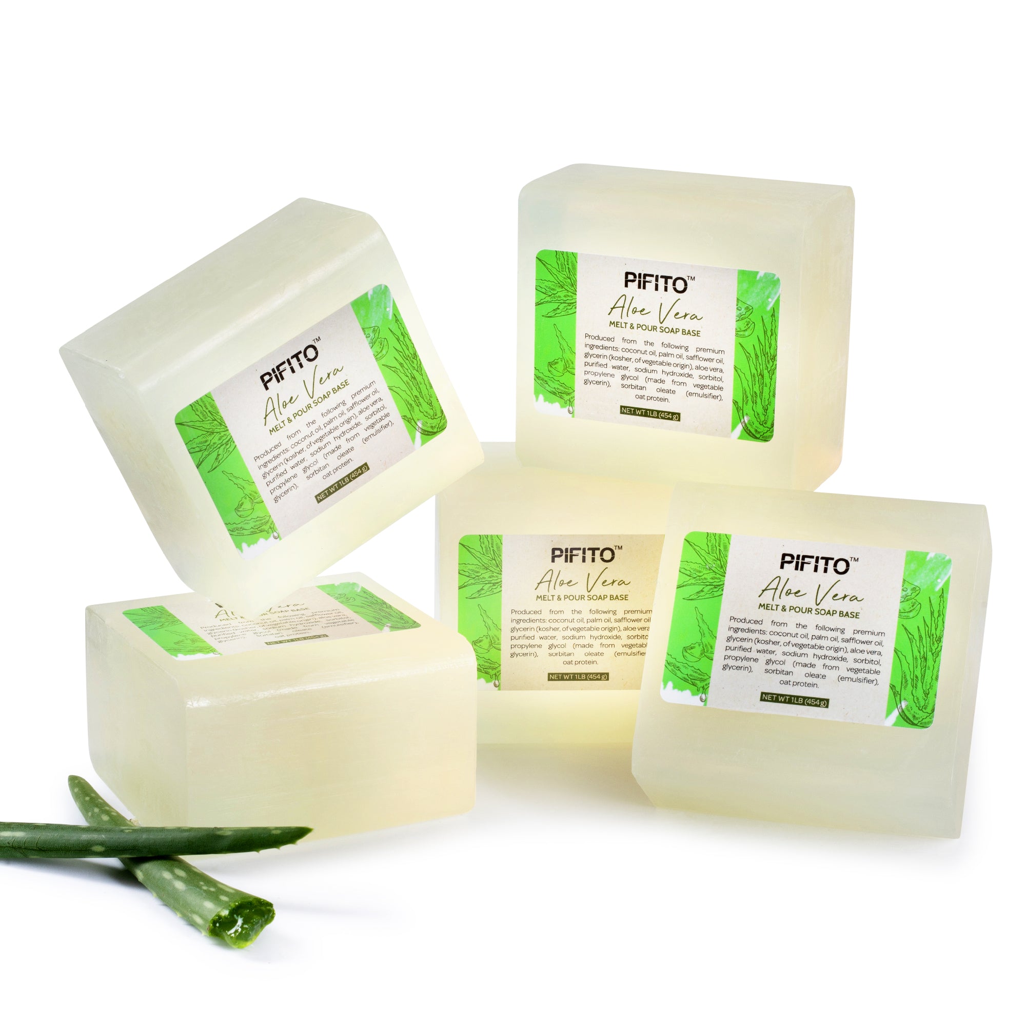 Pifito Aloe Vera Melt & Pour Soap Base - Premium 100% Natural 5 Lbs