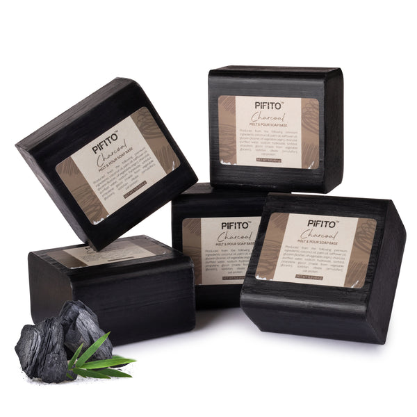 Pifito Charcoal Melt and Pour Soap Base - Premium 100% Natural
