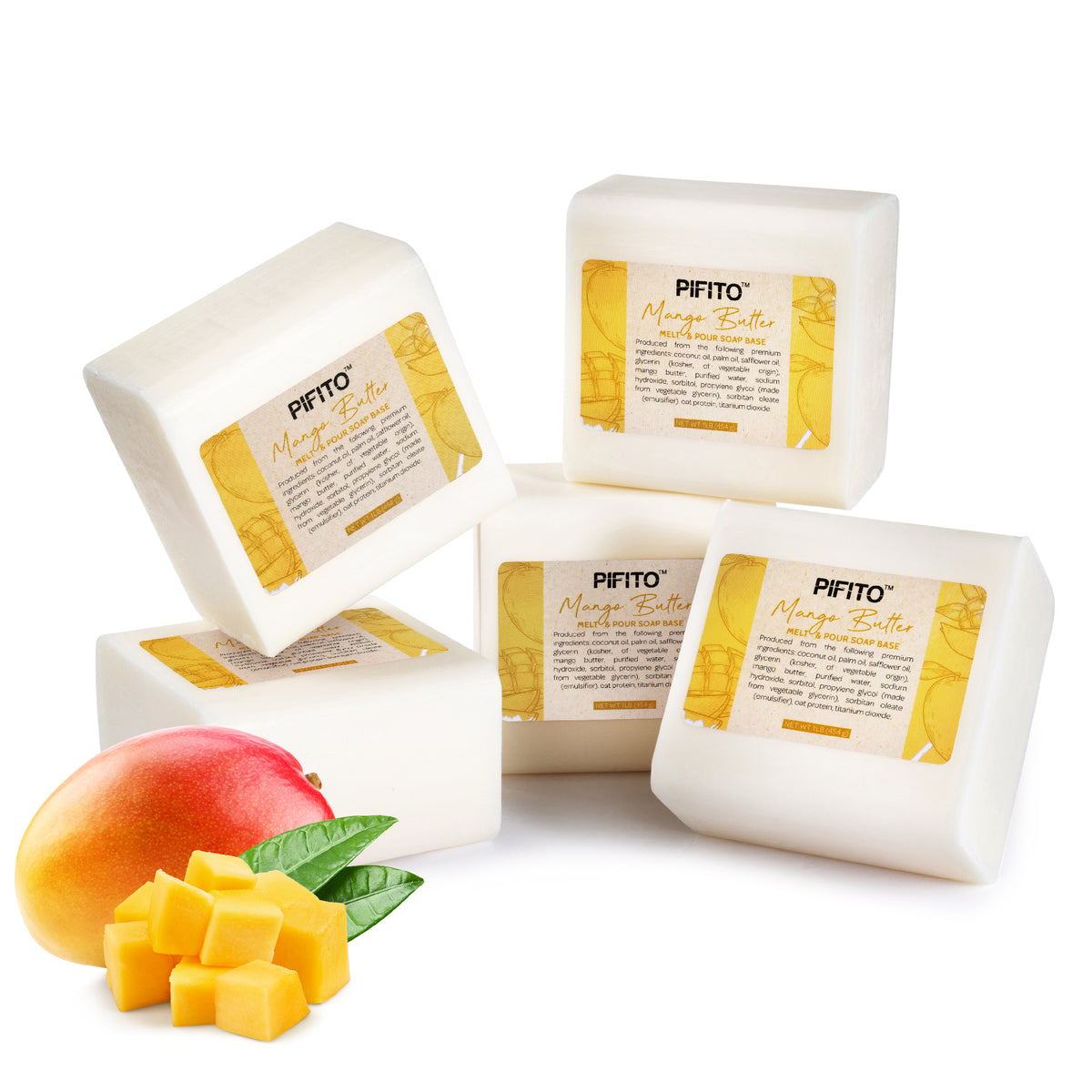 Pifito Clear Melt and Pour Soap Base (5 lb) │ Bulk Premium 100% Natural Glycerin  Soap Base │ Luxurious Soap Making Supplies 