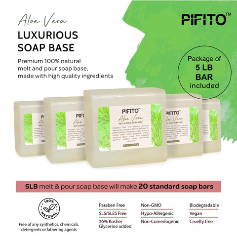 Pifito Aloe Vera Melt and Pour Soap Base - Premium 100% Natural