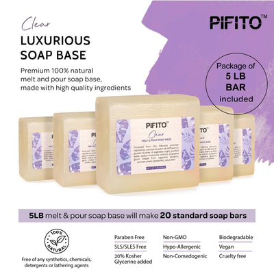 Pifito Clear Melt and Pour Soap Base - Premium 100% Natural