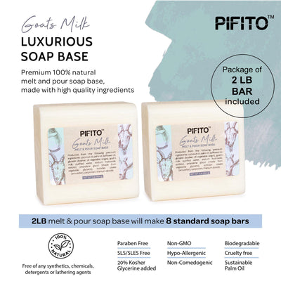 Pifito Goats Milk Melt and Pour Soap Base - Premium 100% Natural