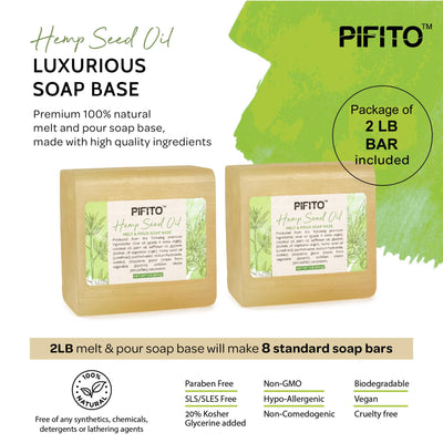 Pifito Hemp Seed Oil Melt and Pour Soap Base - Premium 100% Natural