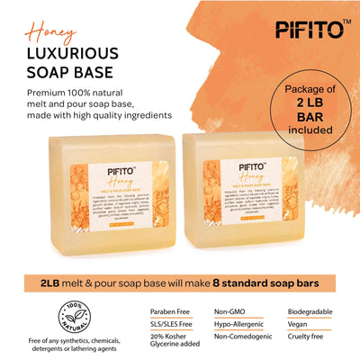 Pifito Honey Melt and Pour Soap Base - Premium 100% Natural