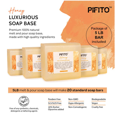 Pifito Honey Melt and Pour Soap Base - Premium 100% Natural