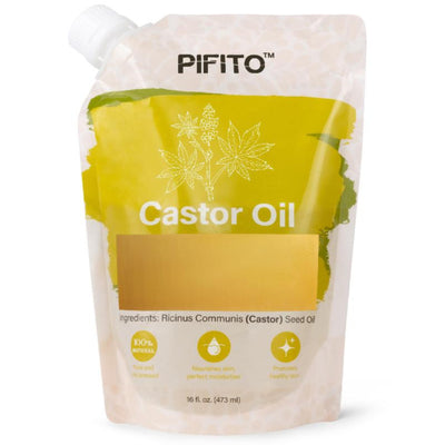 Pifito Castor Oil (16 oz) for Soap Making - Premium 100% Pure and Natural Carrier Oil for Essential Oils, Skin Care, Hair and Body Oil