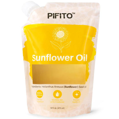 Pifito Sunflower Oil (16 oz) for Soap Making - Premium 100% Pure and Natural Carrier Oil for Essential Oils, Skin Care, Hair and Body Oil