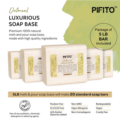 Pifito Oatmeal Melt and Pour Soap Base - Premium 100% Natural