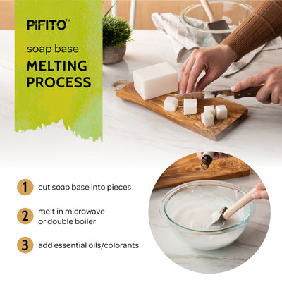 Pifito Pre-Cut Melt and Pour Soap Base Sampler (5 lbs) │ Cut-Up Pieces of Soap Base (1lb ea) │ Shea Butter, Oatmeal, Aloe Vera, Hemp Seed Oil, Castile │ Glycerin Soap Making Supplies Kit