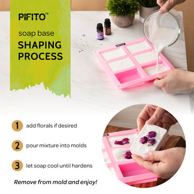 Pifito Pre-Cut Melt and Pour Soap Base Sampler (5 lbs) │ Cut-Up Pieces of Soap Base (1lb ea) │ Goats Milk, Honey, Clear, Cocoa Butter, Mango Butter