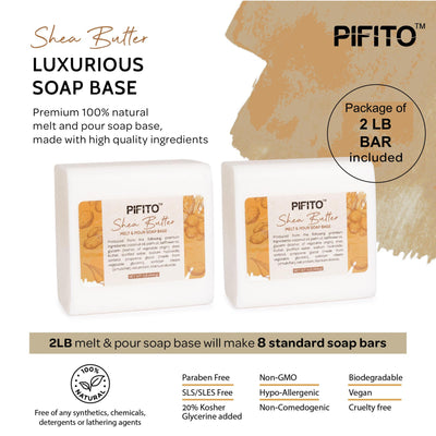 Pifito Shea Butter Melt and Pour Soap Base - Premium 100% Natural