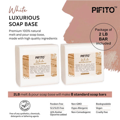 Pifito White Melt and Pour Soap Base - Premium 100% Natural