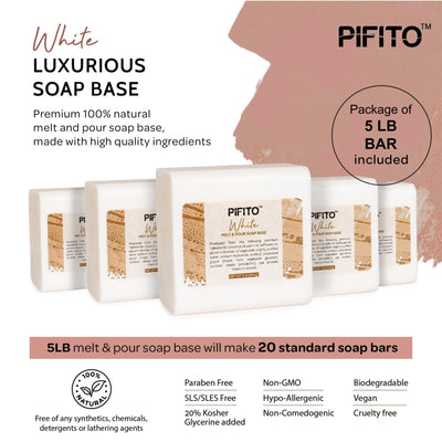 Pifito White Melt and Pour Soap Base - Premium 100% Natural