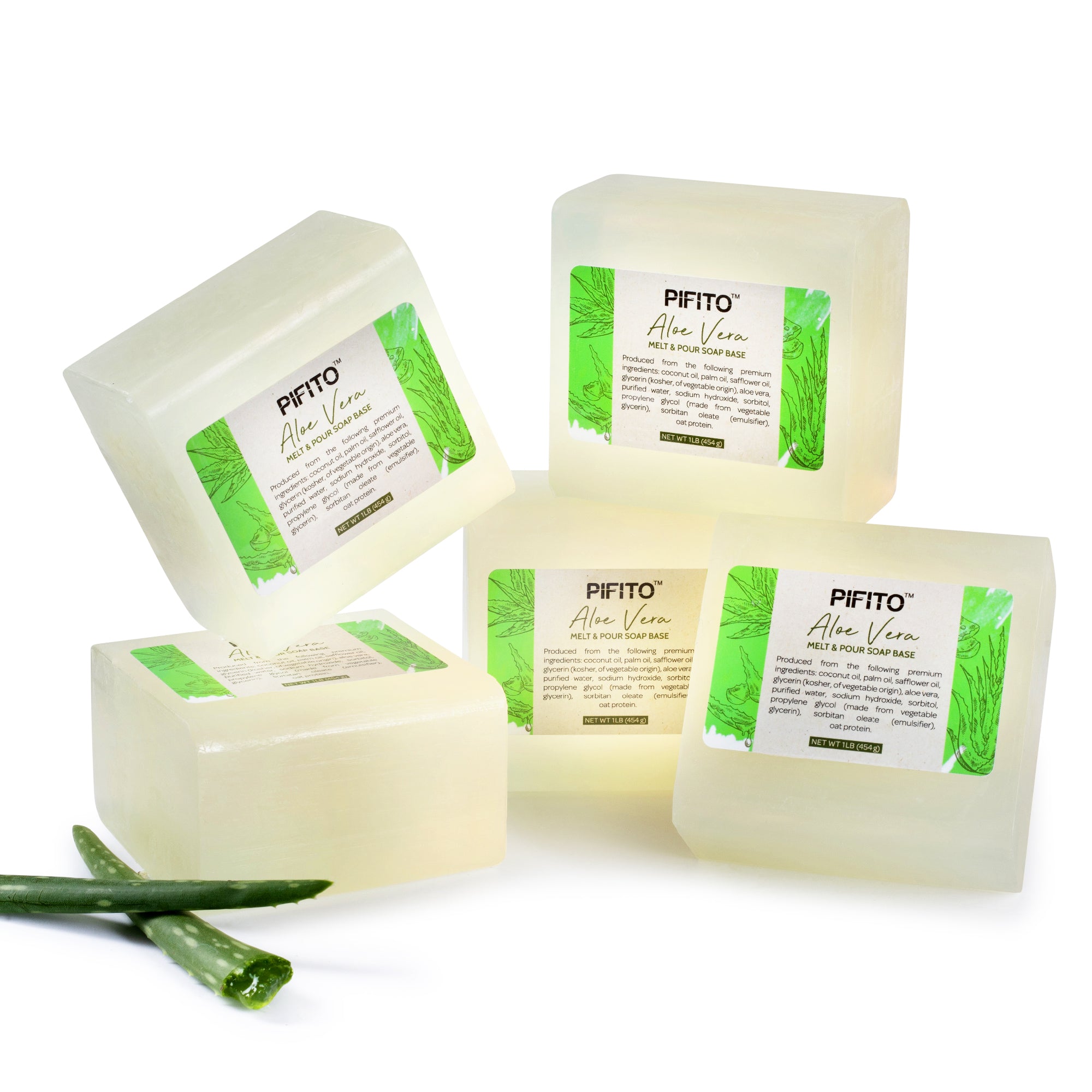 Aloe Vera Melt and Pour Soap Base 1 LB Block (454 grams)