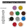 Pifito Mica Colorant Powder 'Original' Sampler - For Soap Making Supplies, Bath Bombs (.25 oz ea)