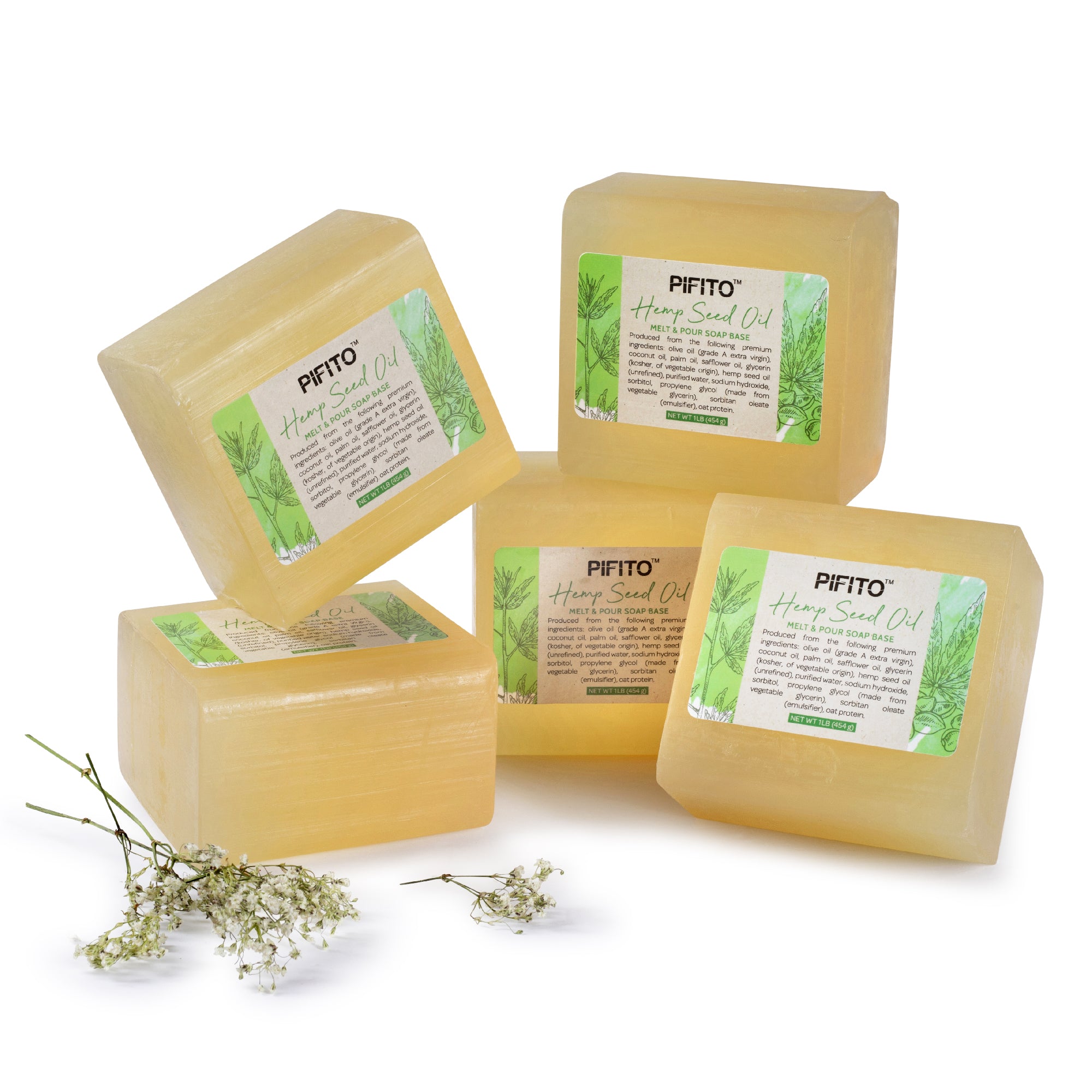 Pifito Premium Hemp Seed Oil Melt and Pour Soap Base Making Supplies