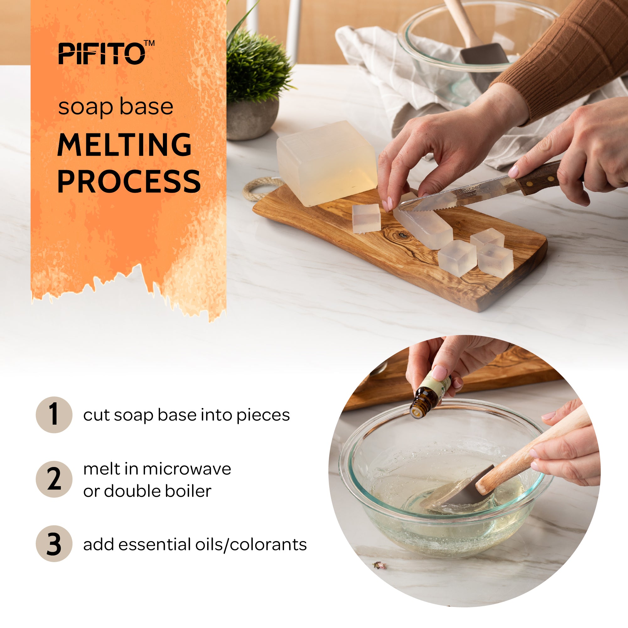 Pifito Premium Honey Melt and Pour Soap Base Making Supplies Glycerin