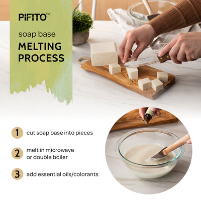 Pifito Oatmeal Melt and Pour Soap Base - Premium 100% Natural