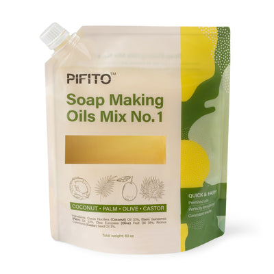 Pifito Soap Making Oils Mix No. 1 │ 60 Oz Quick Mix Blend of Pre-Measured Oils for Cold Process Soap Making