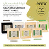 Pifito Melt and Pour Soap Base Sampler (7 lbs) - Argan Oil, Avocado Oil, Castor Oil, Charcoal, Tea Tree Oil, Goats Milk, Aloe Vera (1lb ea)