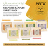 Pifito Melt and Pour Soap Base Sampler (7 lbs) - Jojoba Oil, Sweet Almond Oil, Mango Butter, Apricot Kernel Oil, Grapeseed Oil, Oatmeal, Clear (1lb ea)