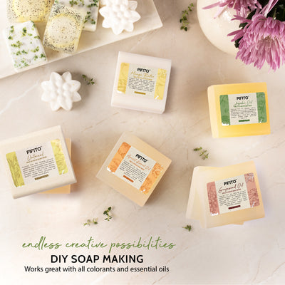 Pifito Melt and Pour Soap Base Sampler (7 lbs) - Jojoba Oil, Sweet Almond Oil, Mango Butter, Apricot Kernel Oil, Grapeseed Oil, Oatmeal, Clear (1lb ea)