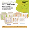 Pifito Melt and Pour Soap Base Sampler (7 lbs) - Clear, White, Goats Milk, Shea Butter, Oatmeal, Honey, Olive Oil (1lb ea)