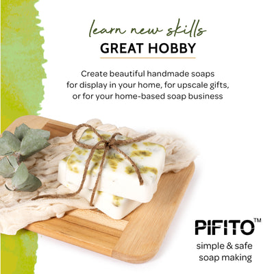 Pifito Melt and Pour Soap Base Sampler (7 lbs) - Clear, White, Goats Milk, Shea Butter, Oatmeal, Honey, Olive Oil (1lb ea)