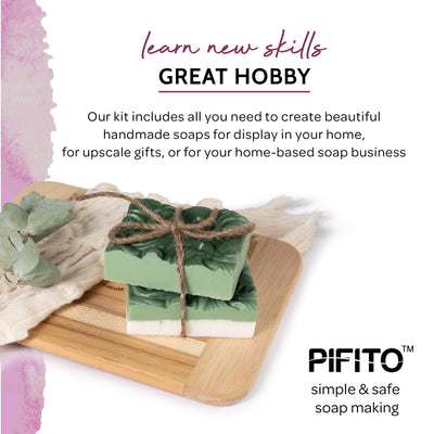 Pifito DIY Soap Making Kit │ 3 lbs Melt and Pour Soap Base (Shea Butter, Goats Milk, Oatmeal), 8-Pack Oxide Pigment Colorants Sampler, Mold and Instructions