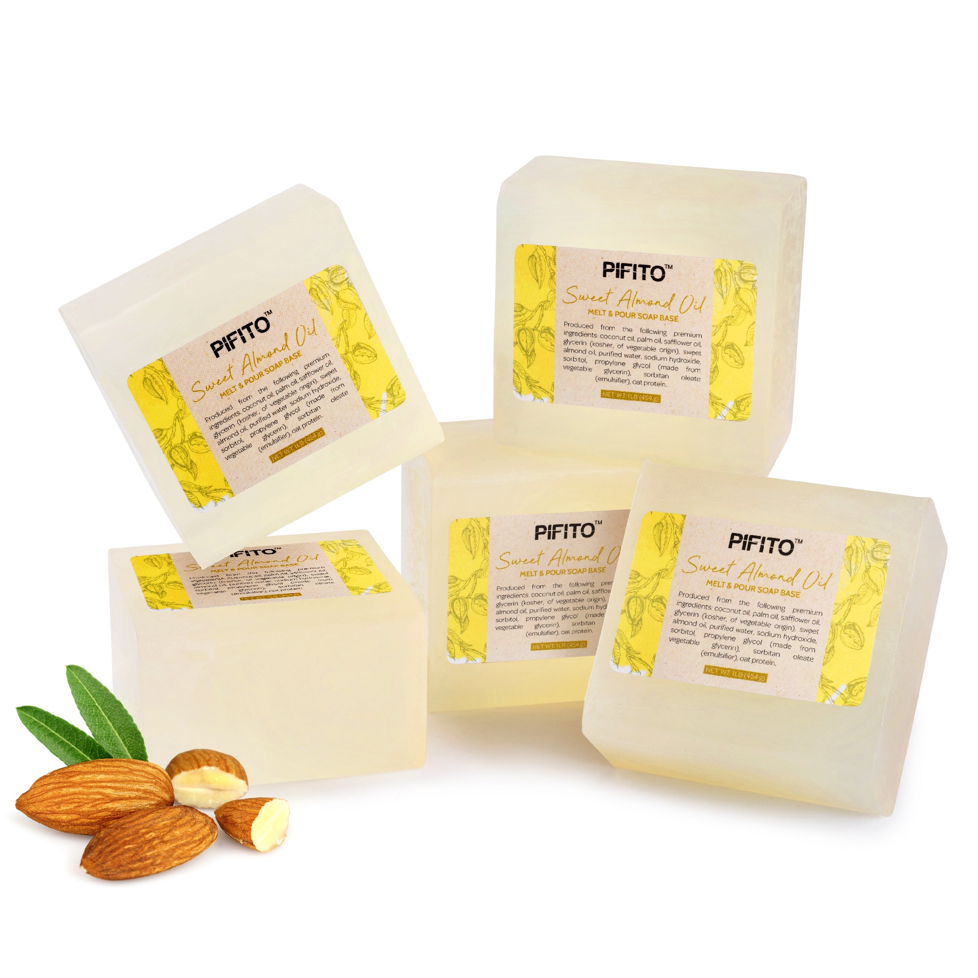 Pifito Oatmeal Melt and Pour Soap Base (5 lb) │ Bulk Premium 100% Natural Glycerin  Soap Base │ Luxurious Soap Making Supplies 